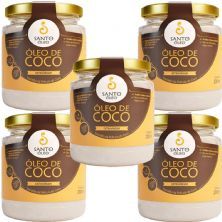 Kit 5X �leo de Coco Extra Virgem de Pel�cula - 200ml - Santo �leo
