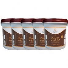 Kit 5X �leo de Coco Extra Virgem de Pel�cula - 3200ml - Santo �leo