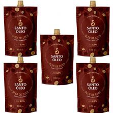 Kit 5X �leo de Coco Extra Virgem de Pel�cula - 400ml Refil - Santo �leo