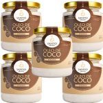 Kit 5X �leo de Coco Extra Virgem de Polpa  - 200ml - Santo �leo
