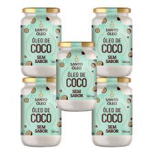 Kit 5X �leo de Coco Sem Sabor - 500ml - Santo �leo
