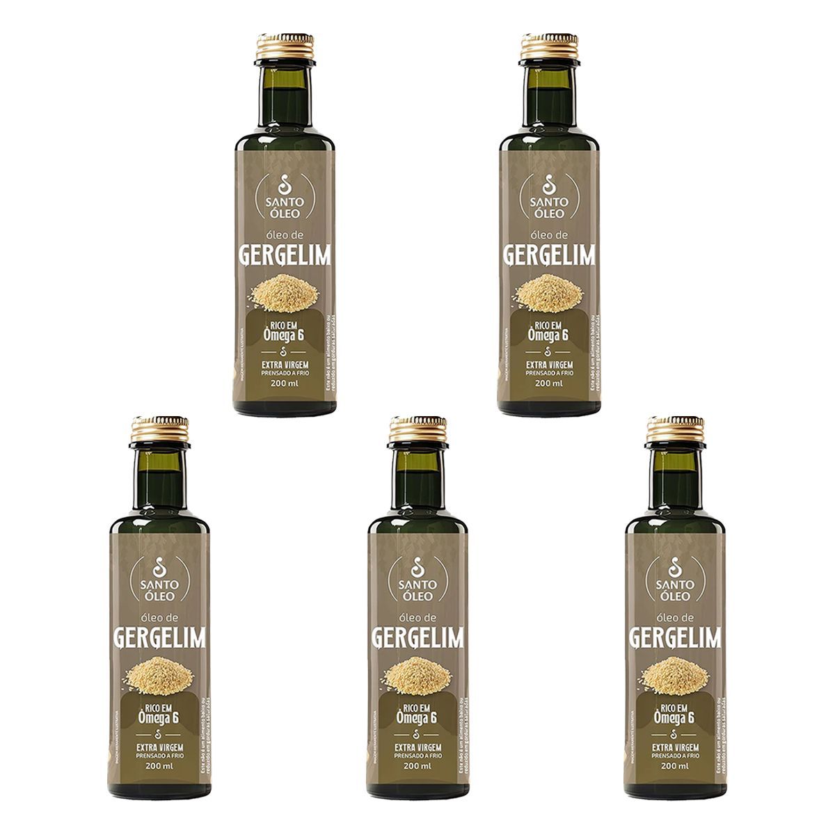 Kit 5X Oleo de Gergelim - 200ml - Santo �leo