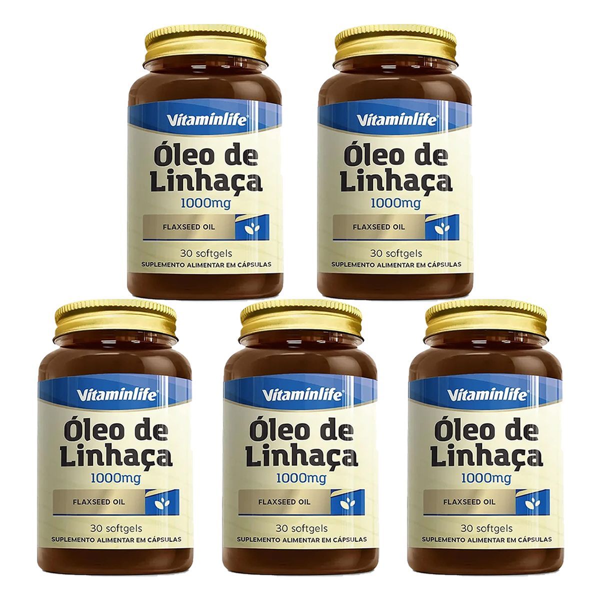 Kit 5X �leo de Linha�a - 30 Softgels - VitaminLife