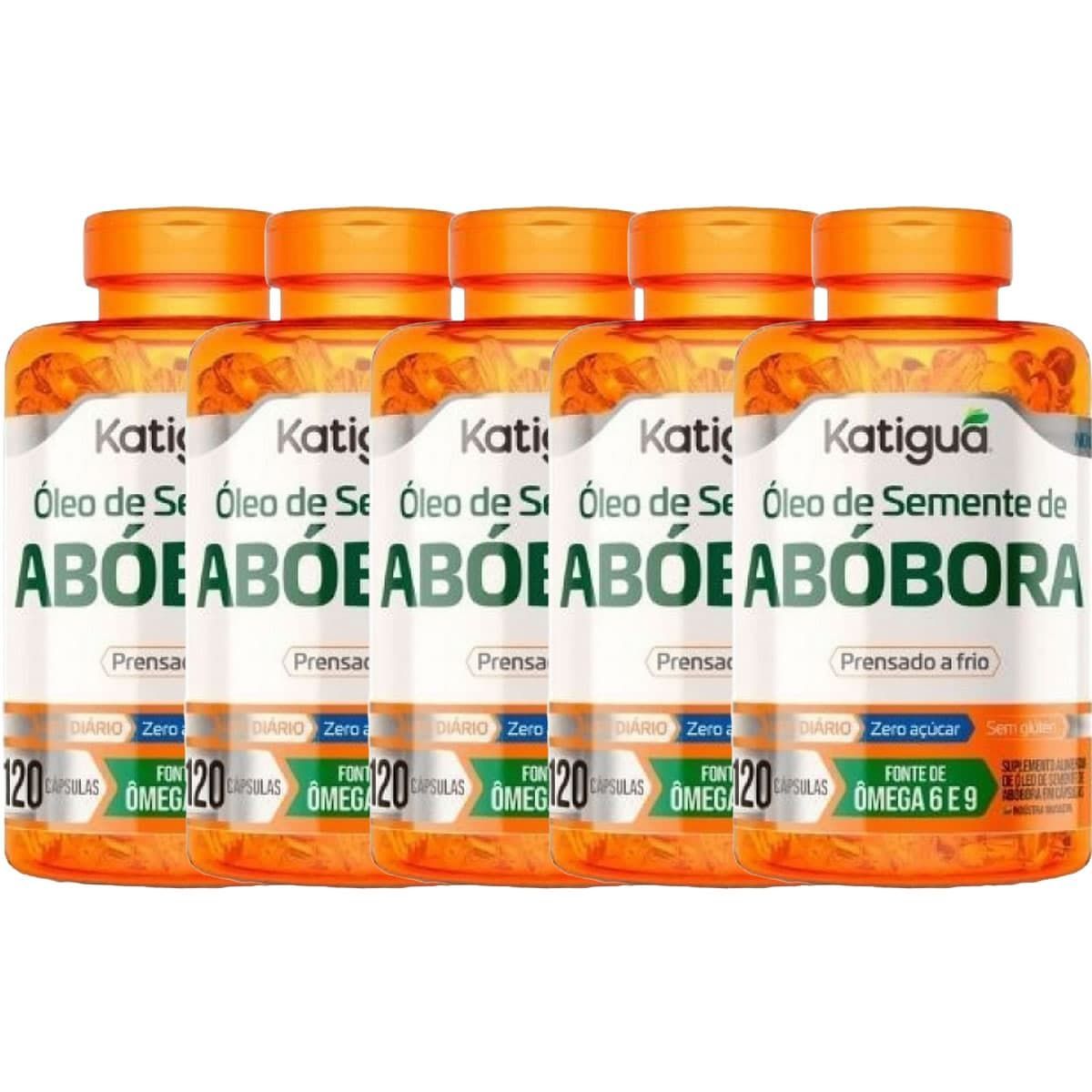 Kit 5X �leo de Semente de Ab�bora - 120 c�psulas - Katigu�