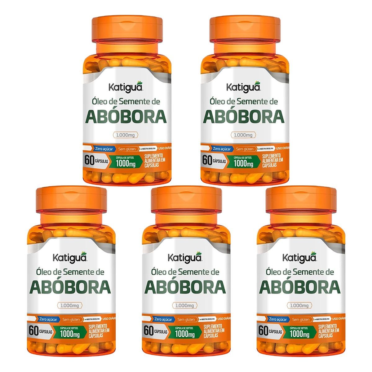Kit 5X �leo de Semente de Ab�bora - 60 c�psulas - Katigu�