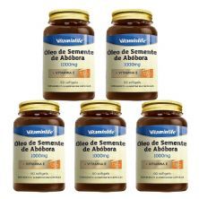 Kit 5X �leo de Semente de Ab�bora - 60 Softgels - VitaminLife