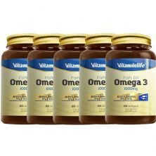 Kit 5X Omega 3 1000mg - 60 C�psulas - VitaminLife