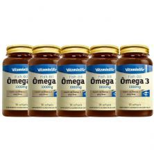 Kit 5X �mega 3 1000mg - 90 C�psulas - VitaminLife