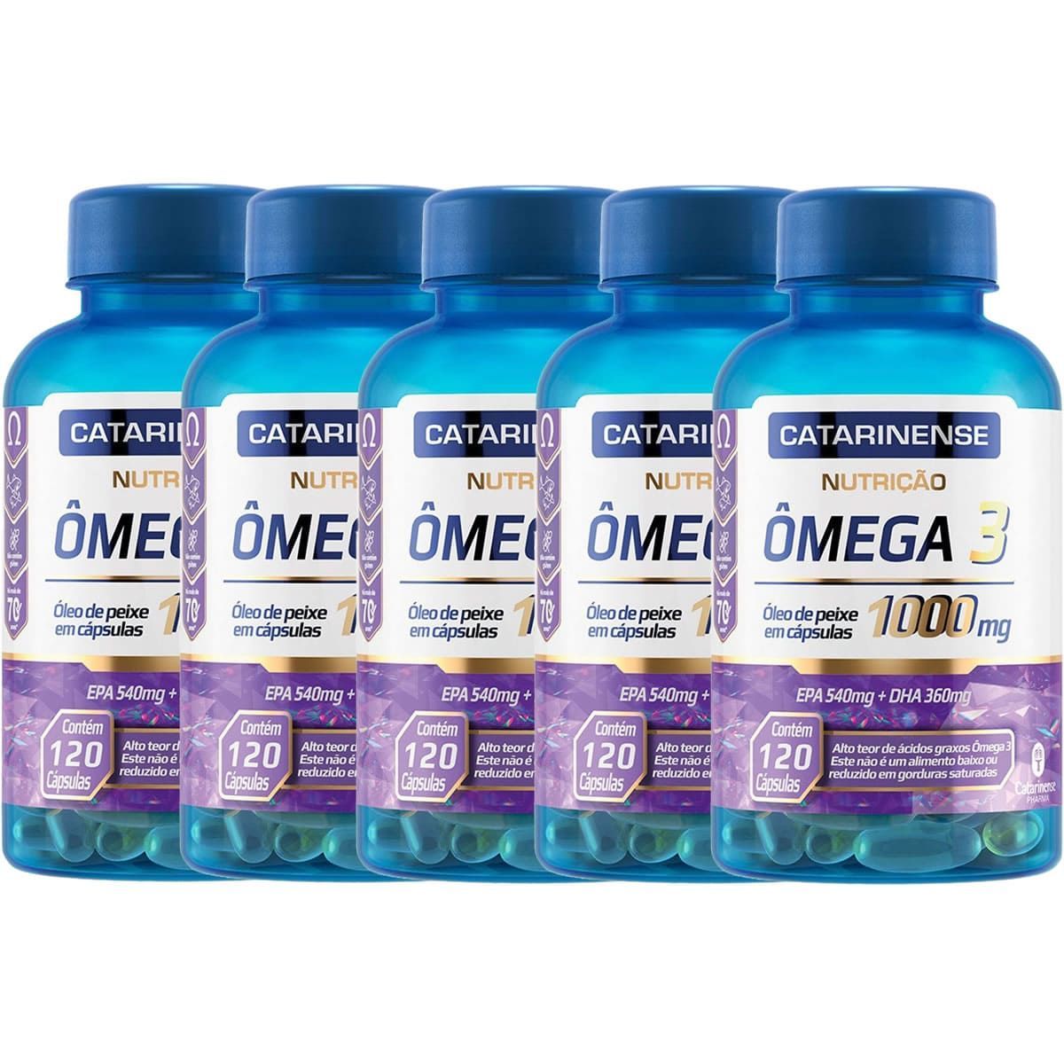 Kit 5X �mega 3 - 120 C�psulas - Catarinense Nutri��o