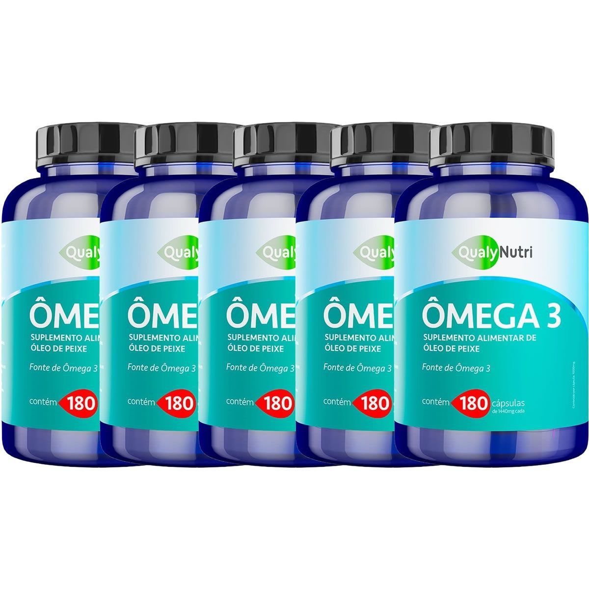 Kit 5X �mega 3 - 180 C�psulas - QualyNutri