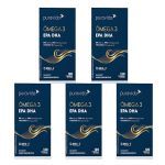 Kit 5X Omega 3 EPA DHA Nova Composi��o - 120 C�psulas - Puravida
