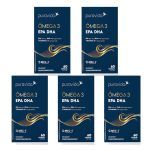 Kit 5X �mega 3 EPA DHA Nova Composi��o - 60 C�psulas Softgel - Puravida