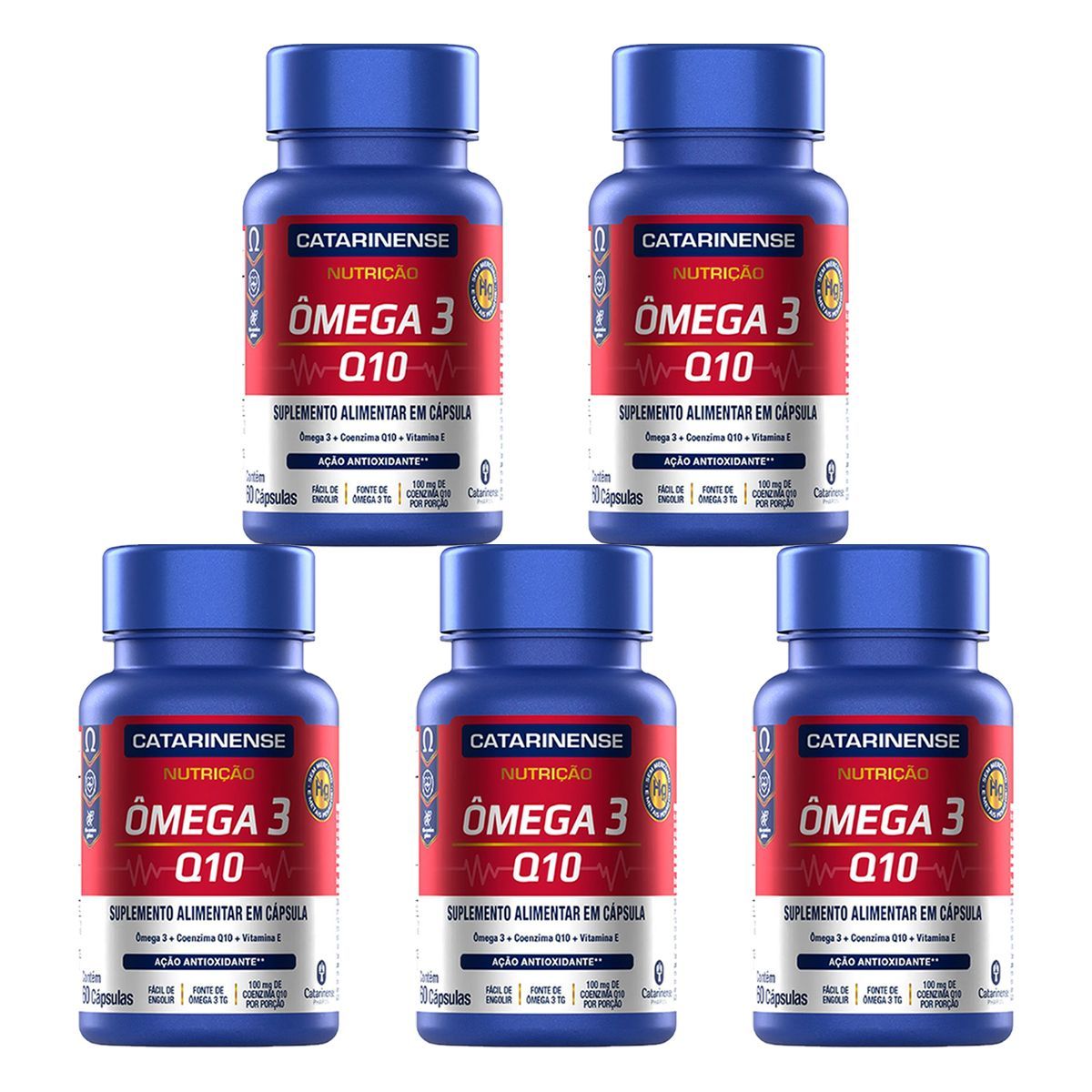 Kit 5X �mega 3 Q10 - 60 C�psulas - Catarinense