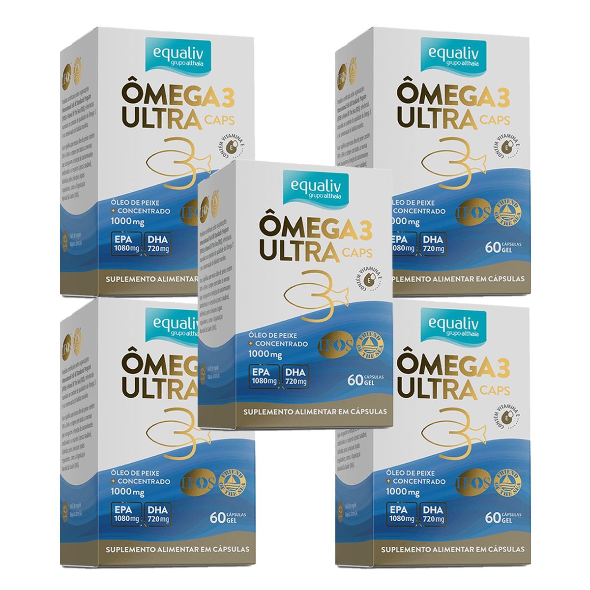 Kit 5X �mega 3 Ultra - 120 C�psulas - Equaliv