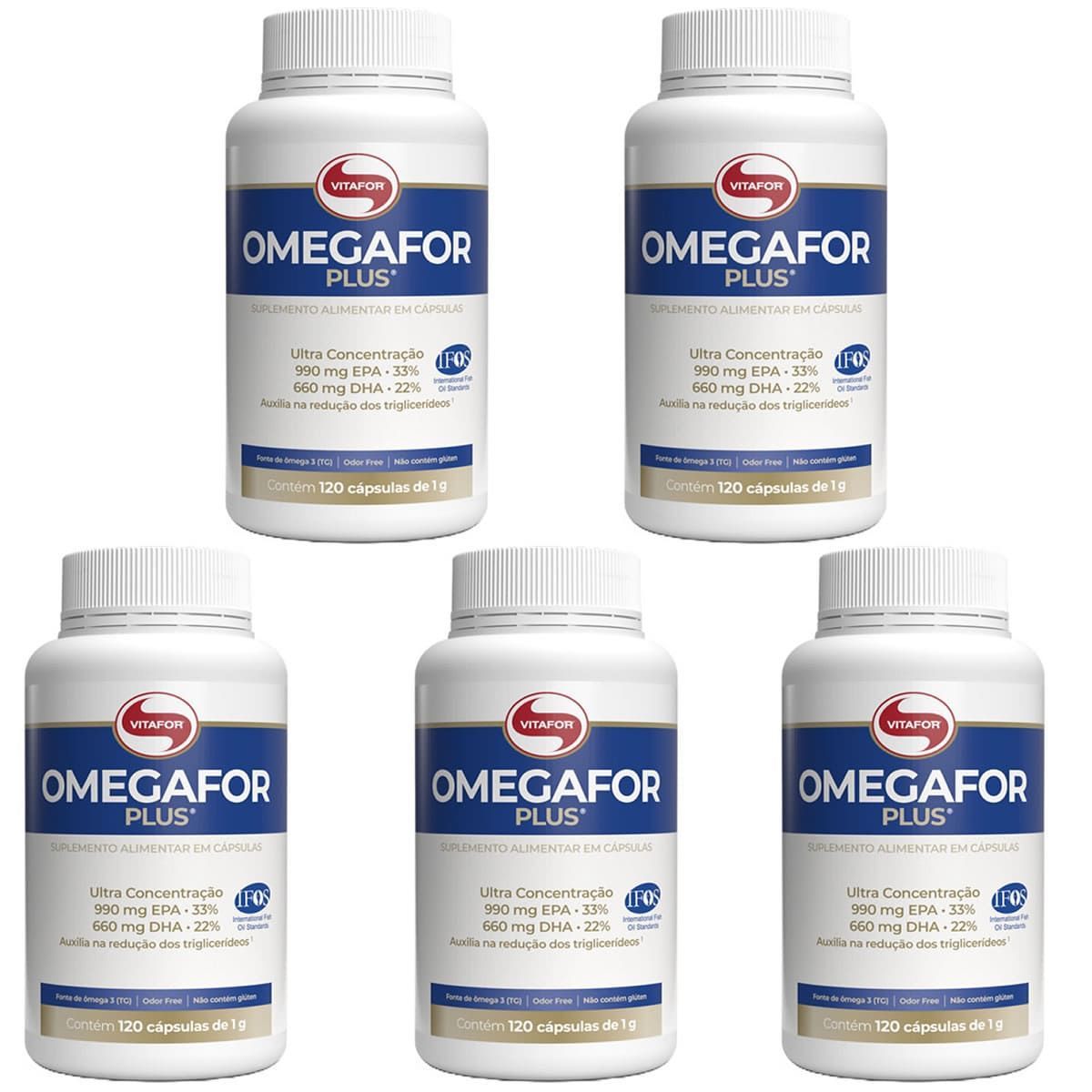 Kit 5X �megaFor Plus - 120 C�psulas 1g - Vitafor