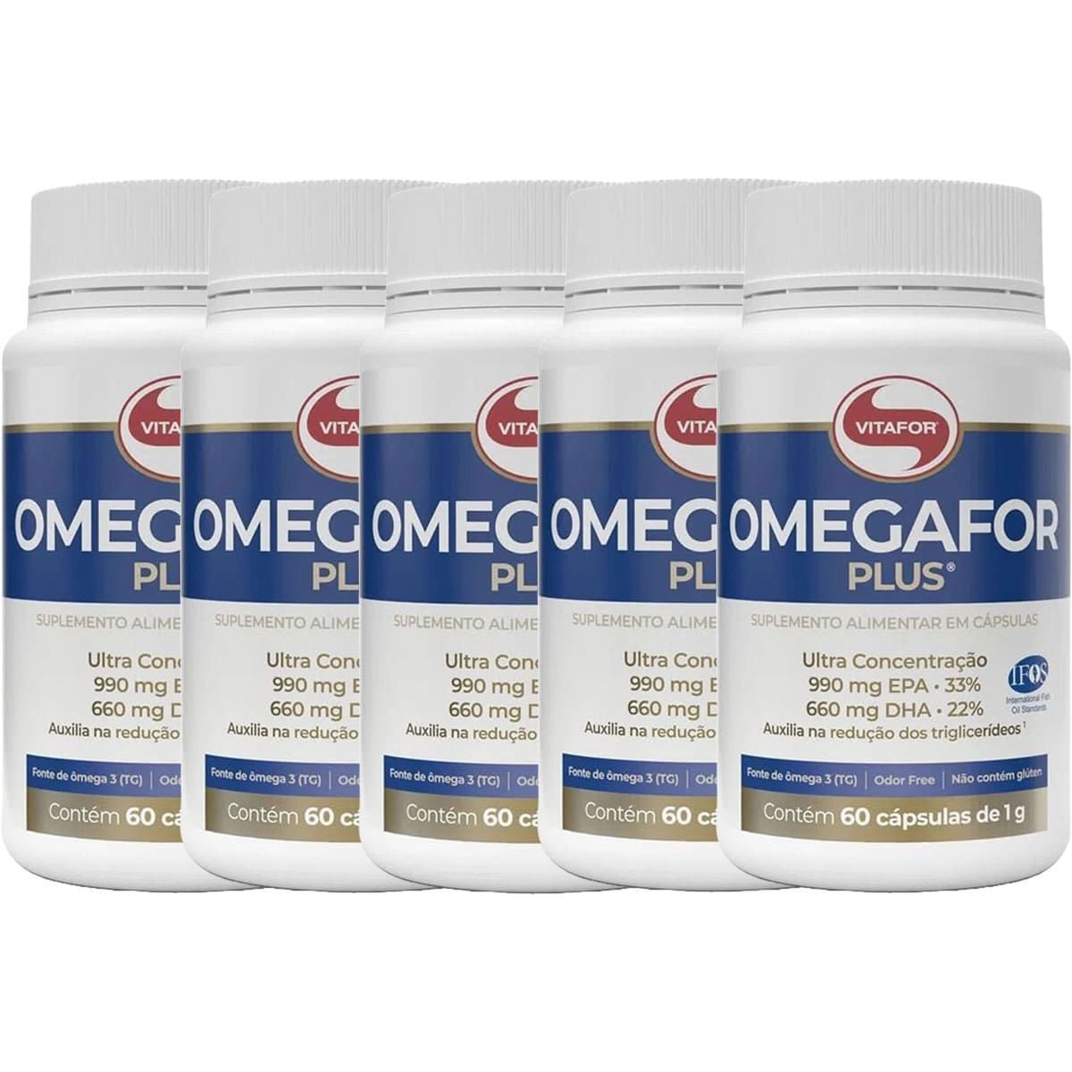 Kit 5X �megaFor Plus - 60 C�psulas 1g - Vitafor