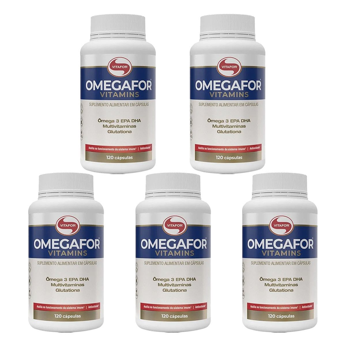 Kit 5X Omegafor Vitamins - 120 C�psulas - Vitafor