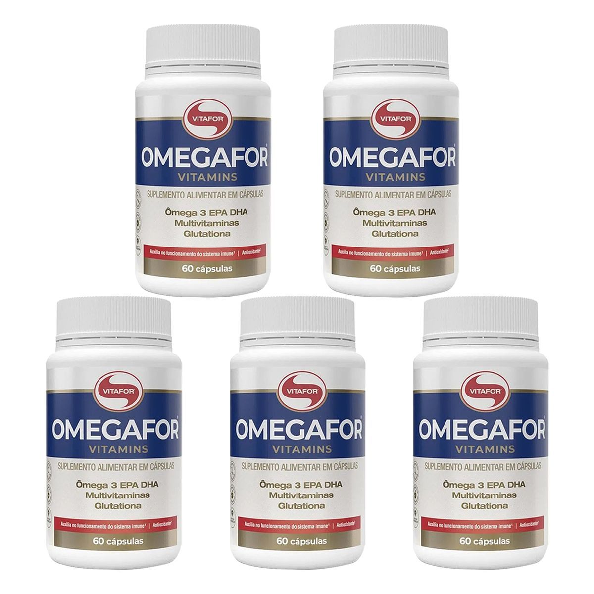 Kit 5X Omegafor Vitamins - 60 C�psulas - Vitafor