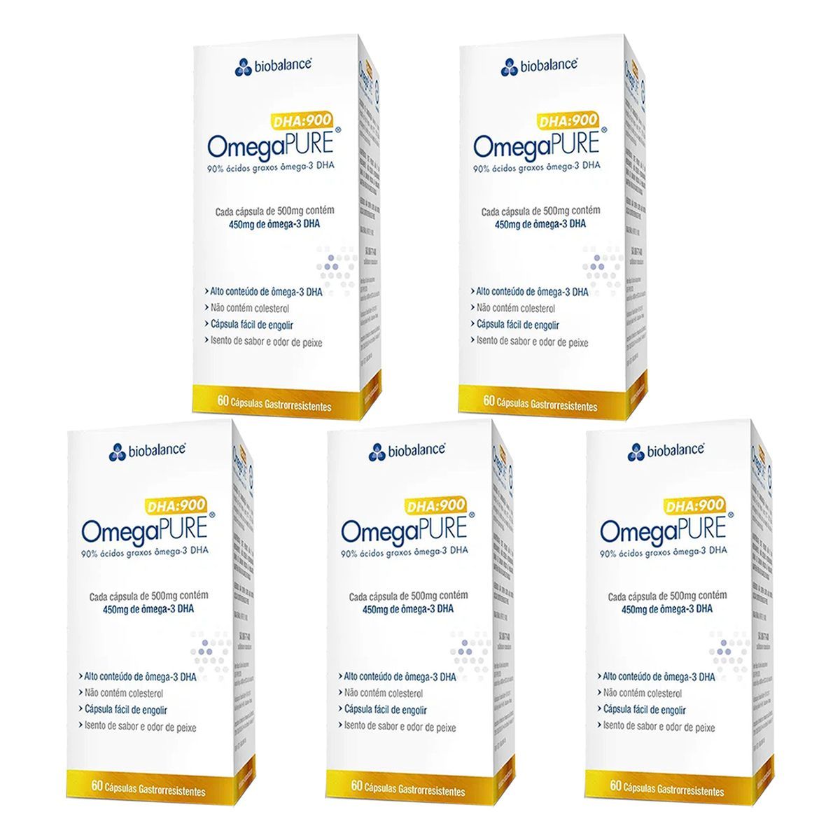 Kit 5X Omegapure Dha - 60 C�psulas 500mg - Biobalance