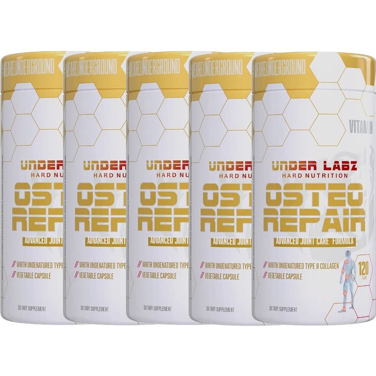 Kit 5X Osteo Repair Col�geno  Tipo II - 120 C�psulas - Under Labz