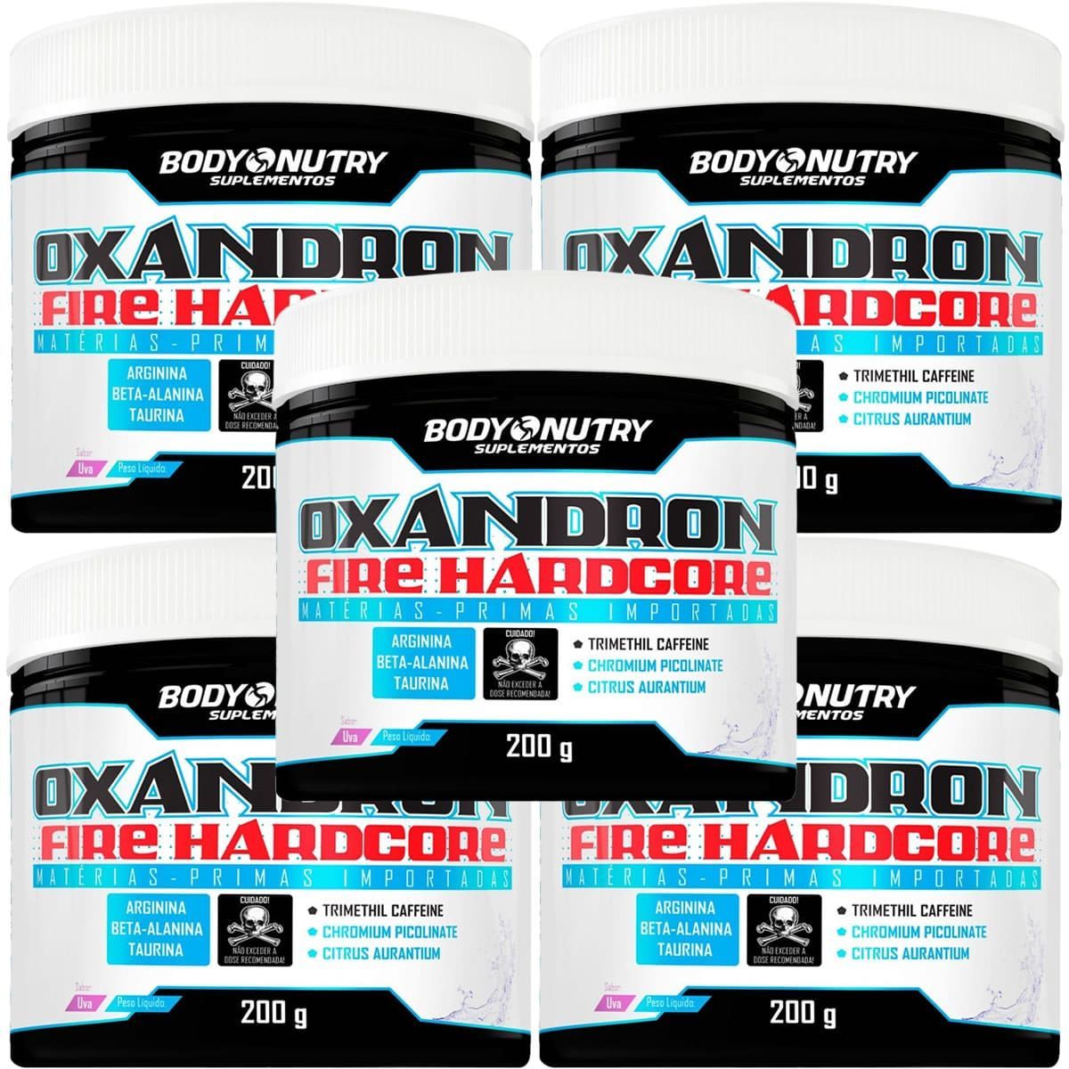 Kit 5X Oxandron Fire Hardcore - 200g Uva - BodyNutry