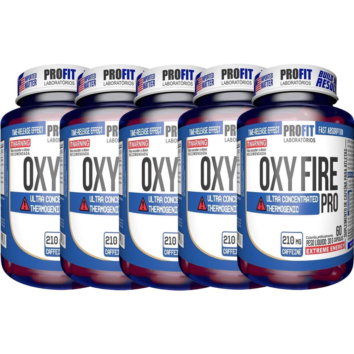 Kit 5X Oxy Fire Pro - 60 C�psulas - ProFit