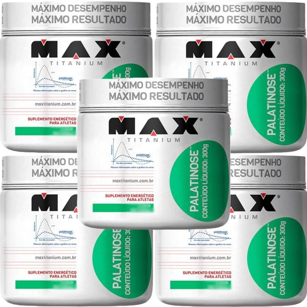 Kit 5X Palatinose - 300g Natural - Max Titanium