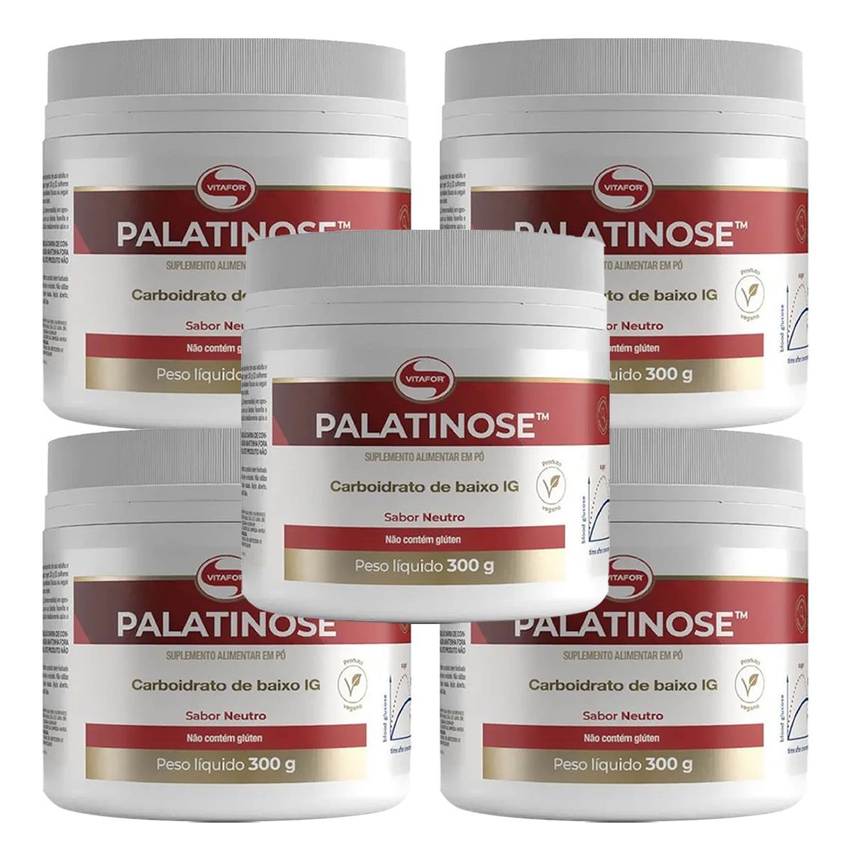 Kit 5X Palatinose - 300g Neutro - Vitafor