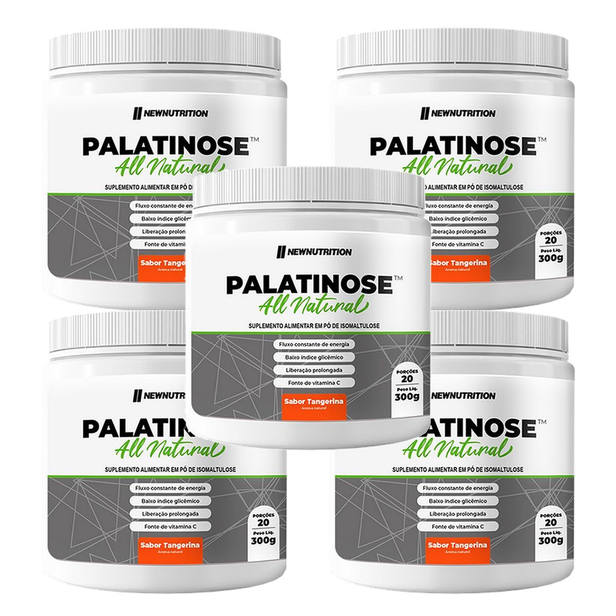 Kit 5X Palatinose - 300g Tangerina - NewNutrition