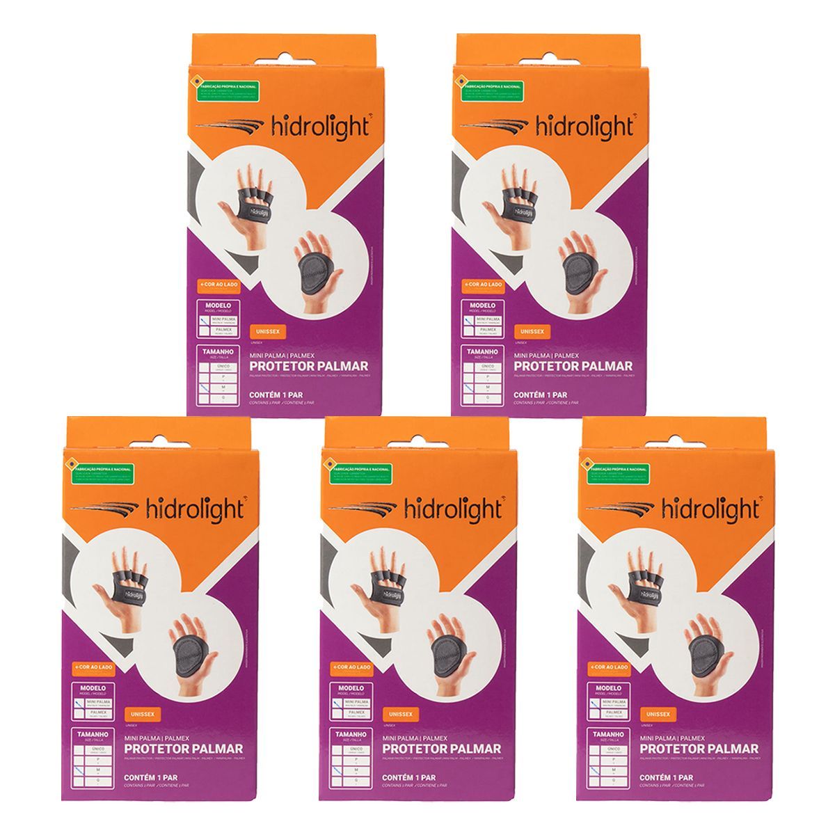 Kit 5X Palmar Mini Palma - Tamanho G Preto - Hidrolight