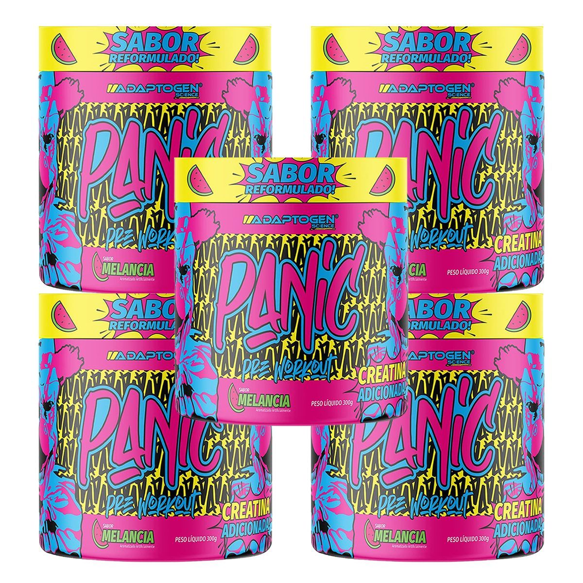 Kit 5X Panic Pr�-Treino - 300g Melancia - Adaptogen