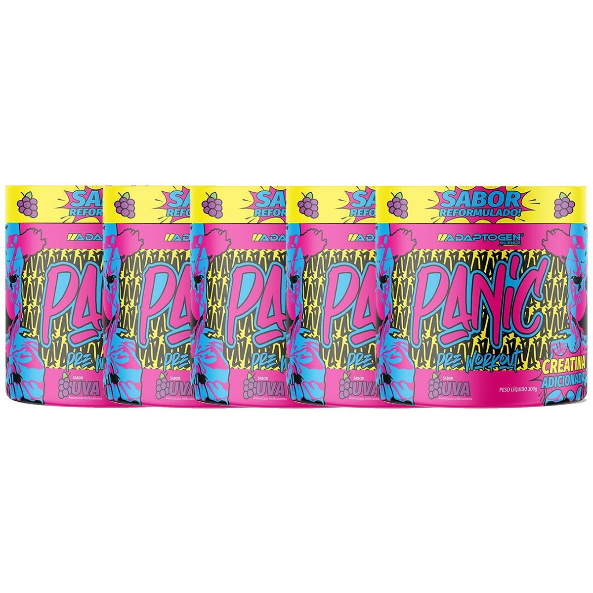 Kit 5X Panic Pr�-Treino - 300g Uva - Adaptogen