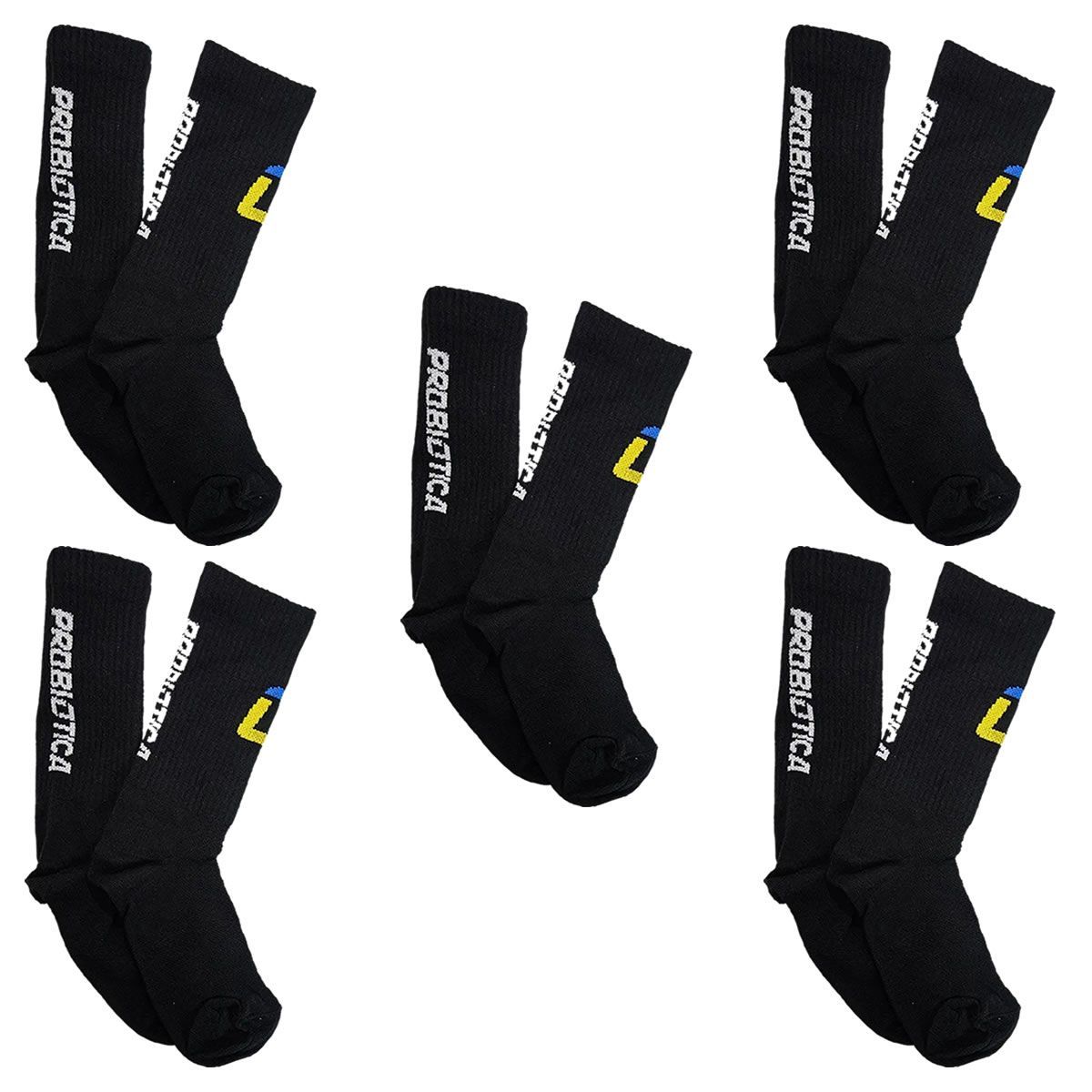 Kit 5X Par de Meia - Tamanho 35 a 43 Preta - Probi�tica