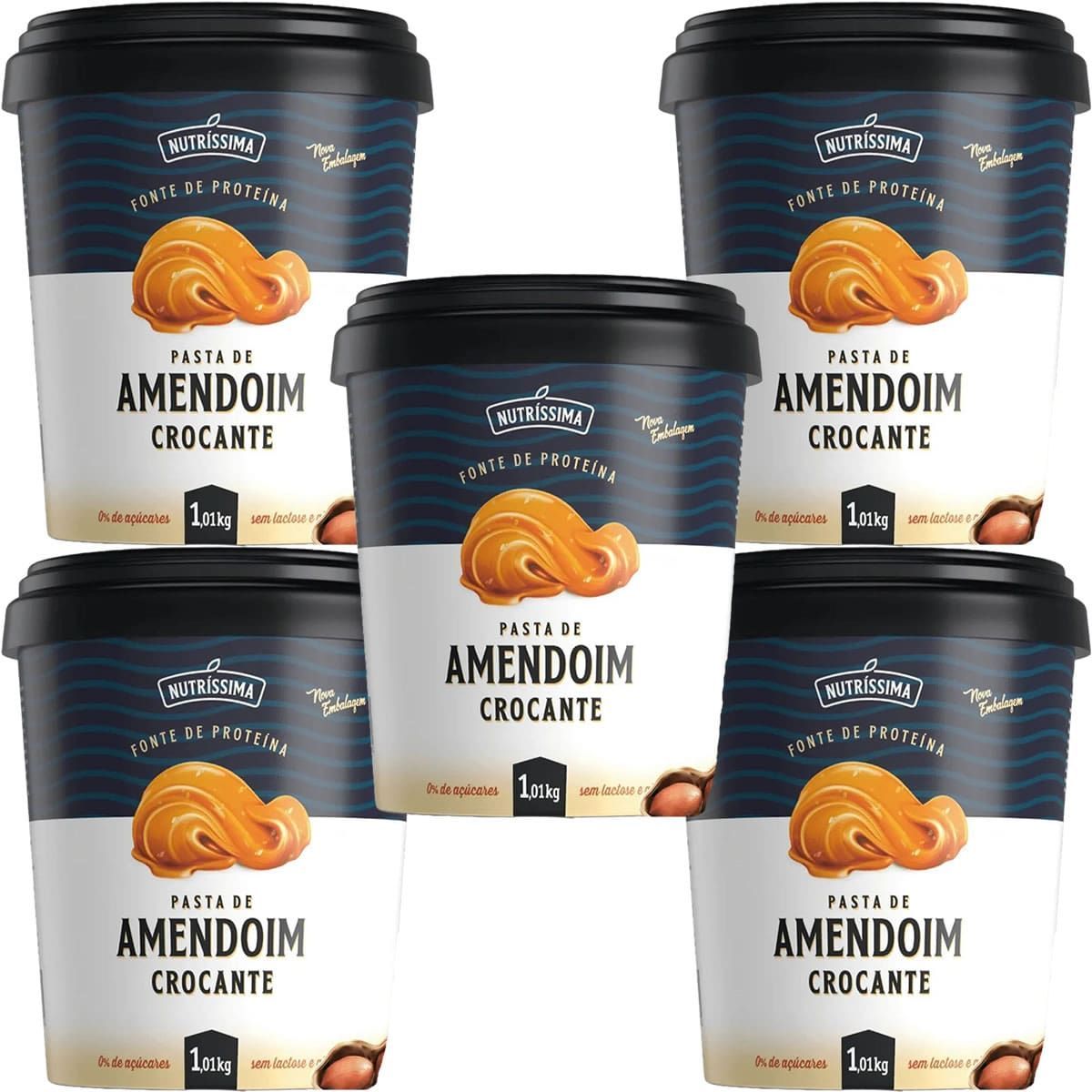 Kit 5X Pasta Amendoim Integral - 1010g Crocante -  Nutr�ssima