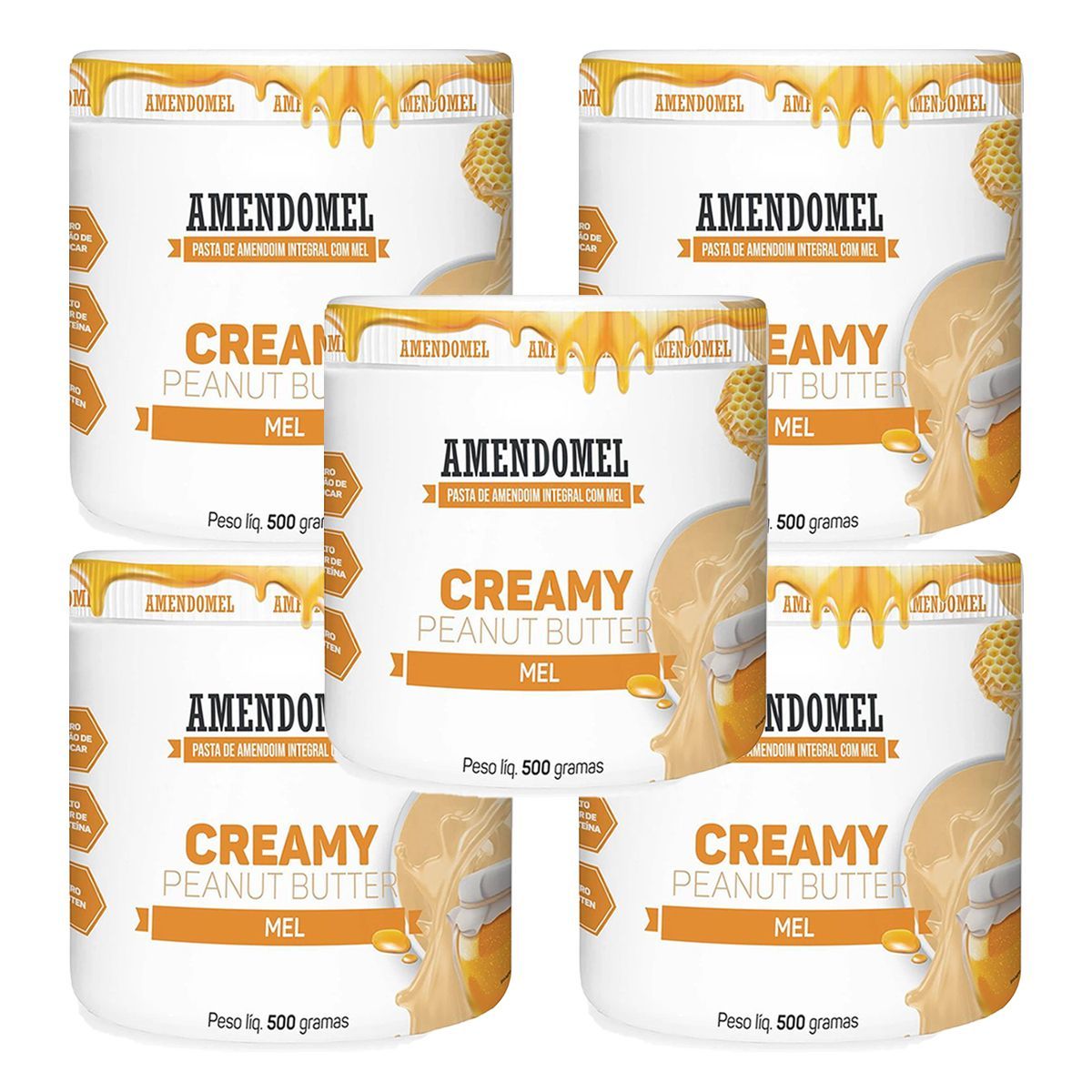 Kit 5X Pasta de Amendoim - 1010g Mel - AmendoMel