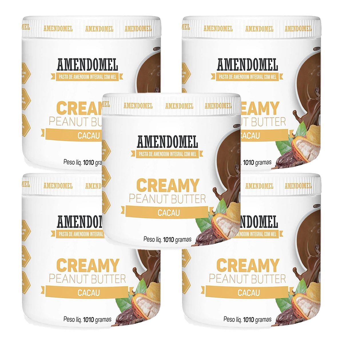 Kit 5X Pasta de Amendoim - 1010g Mel E Cacau - AmendoMel