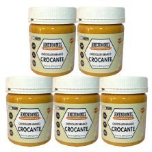 Kit 5X Pasta de Amendoim - 260g Chocolate Branco Crocante - Amendomel
