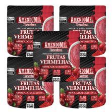 Kit 5X Pasta de Amendoim - 500g Com Frutas Vermelhas - Amendomel