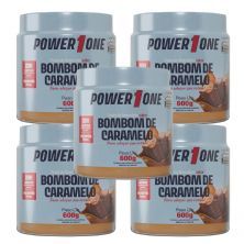 Kit 5X Pasta de Amendoim - 600g Bombom de Caramelo - Power One