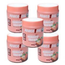 Kit 5X Pasta de Amendoim - 600g Morango Trufado - Power1one