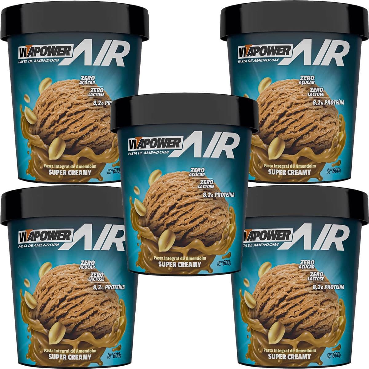 Kit 5X Pasta de Amendoim - 600g Super Creamy - VitaPower Air