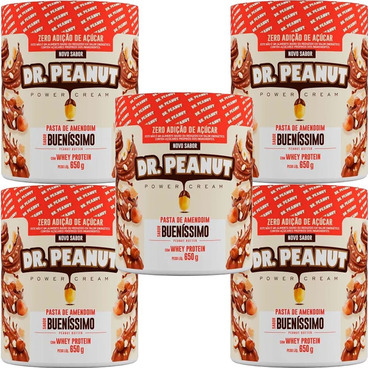 Kit 5X Pasta de Amendoim - 650g Buen�ssimo com Whey Protein - Dr. Peanut