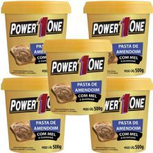Kit 5X Pasta de Amendoim com Mel e Guaran� - 500g - Power One