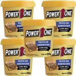 Kit 5X Pasta de Amendoim com Mel e Guaran� - 500g - Power One