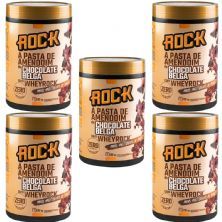 Kit 5X Pasta de Amendoim com Whey - 1000g Chocolate Belga - Rock Peanut