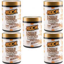 Kit 5X Pasta de Amendoim Com Whey - 1000g Chocolate Branco - Rock Peanut