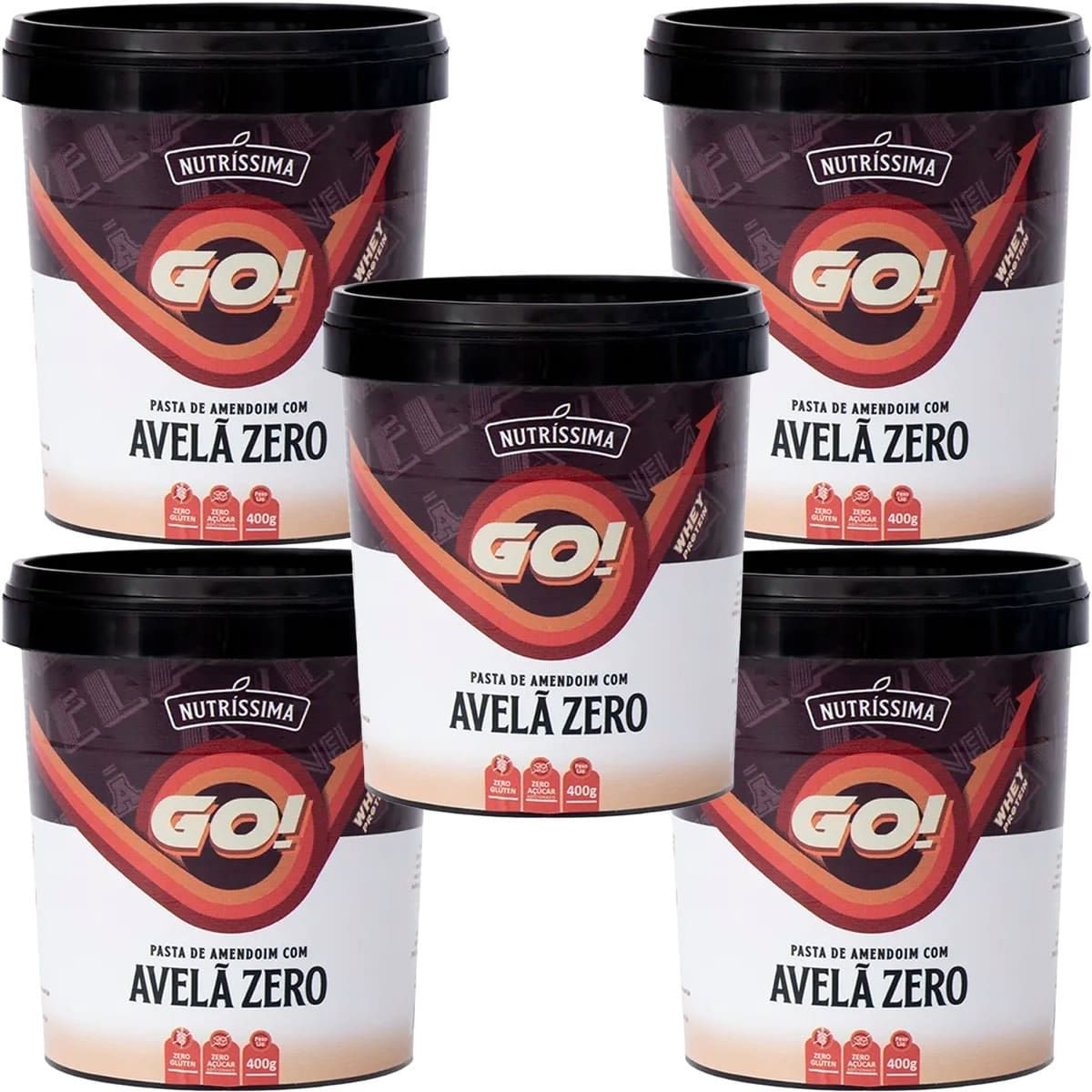 Kit 5X Pasta de Amendoim Go! - 400g  Avel� Zero - Nutr�ssima