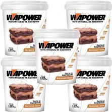 Kit 5X Pasta de Amendoim Integral - 1005g Brownie Cream - VitaPower