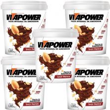 Kit 5X Pasta de Amendoim Integral - 1005g Shot Protein - VitaPower