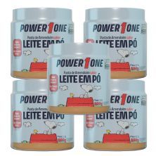 Kit 5X Pasta de Amendoim Snoopy - 600g Leite em P� - Power One